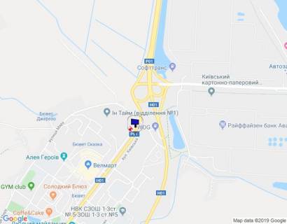 Билборд A в Обухове, 6х3  м. Обухів, вул. Київська, 168, виїзд з м. Обухів в м. Київ, Українку, через 200м після ринку "Піщаний", верх схема