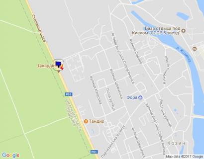 Билборд B в Козине, 6х3  Конча-Заспа, траса Р-01, км 29+100 право, котеджне містечко "РОМАНОВО", комплекс "Сезони SPA", ресторан "Giardino", супермаркет "Wine Time" схема