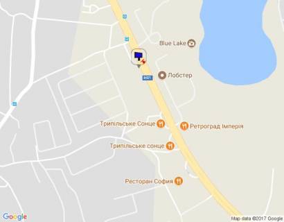 Billboard B in Pidgirtsi, 6х3  Dniprovs'ke sose, trasa N-01 "Kiiv-Znam'anka", km 26+900 pravo, bila restoranu "Tripilla", cerez 250m pisla AZS BRSM scheme