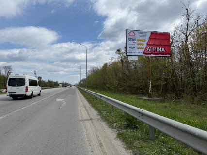 Билборд A на трассах Киевской области, 6х3  Траса М-06 "Київ-Чоп" (Житомир), км 44+000 ліво, за 800м до повороту на Мотижин та автобусної зупинки, через 500м після заводу "Ruukki" фото 1