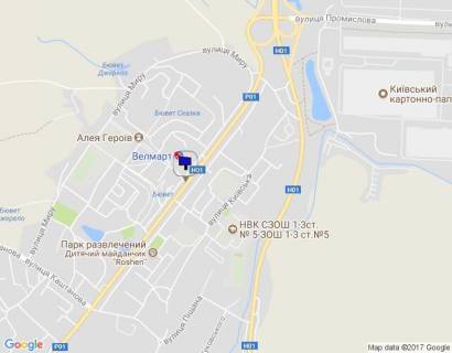 Билборд C в Обухове м. Обухів, вул..Київська, 117  (автозупинка  "Піщана") схема