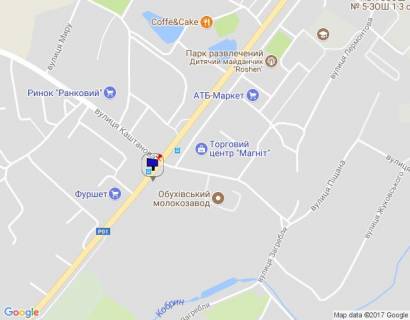 Білборд, Бігборд (Борд)  B у Обухові м. Обухів, вул..Київська, 154 навпроти супермаркета "Фуршет") схема