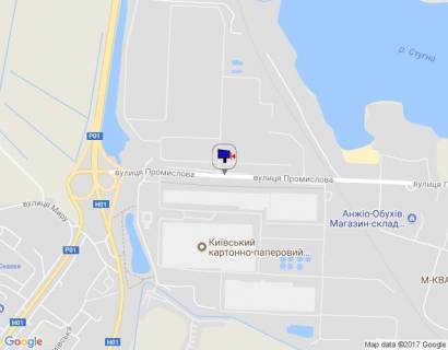 Билборд A в Обухове м. Обухів, вул.Промислова, 1, навпроти Київського картонно-паперового комбінату; схема