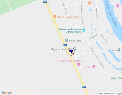 Билборд A в Козине, 6х3  Конча-Заспа, траса Р-01, км 31+100 ліво, котеджне містечко "Олександрівське", за 60м до клініки "VIVA", за 450м до комплексу "QUEEN COUNTRY CLUB", через 200м після котеджного містечка "Хвойний Квартал" схема