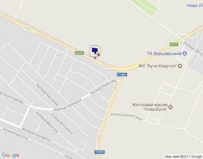 Билборд A в Буче м. Буча, траса М-07, км 31+050 право, навпроти АЗС Лукойл, через 100м після повороту на смт. Ворзель схема