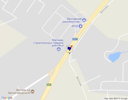 Білборд, Бігборд (Борд)  B у Києві с. Віта-Поштова, траса М-05 Київ-Одеса, км 17+985 ліво, через 150м після АЗС WOG, за 830м до повороту на с. Віта-Поштова (на вул. Садова) схема
