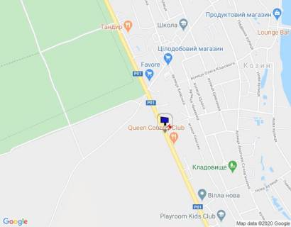 Билборд B в Козине, 6х3  Конча-Заспа, траса Р-01, км 30+350 право, навпроти заміської резиденції "QUEEN", клуб "SPORT LIFE" схема
