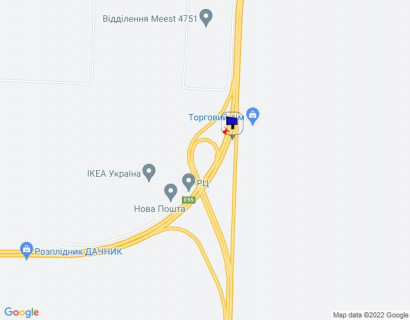Билборд A в Бровары, 6х3  Траса М-01 "Київ-Чернігів-Нові Яриловичі", км 26+000 право, об'їзд м. Бровари, розв'язка з трасою Р-03 (Північно-Східний об'їзд м. Київ), через 400м після ІКЕА Україна схема