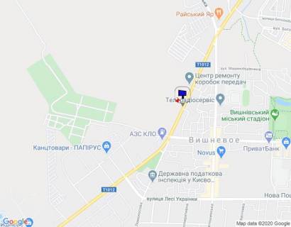 Билборд B в Вишневое м. Вишневе, вул. Київська, 1/5, перед поворотом на вул. Європейська, ЦЕНТР РЕМОНТУ КОРОБОК ПЕРЕДАЧ схема