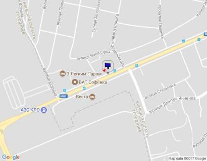 Билборд B в Бровары м. Бровари, вул. Київська, 19, за 75м до перехрестя з Зеленського Євгенія вул. (кол. Чапаєва), за 30м до автобусної зупинки схема