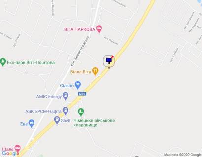 Білборд, Бігборд (Борд)  B у с. Віта-Поштова, 6х3  с. Віта-Поштова, траса М-05 Київ-Одеса, км 21+000 ліво, за 100м до ресторану "Вілла Віта", за 350м до магазину Сільпо схема