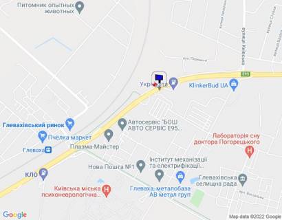 Білборд A у смт. Глеваха, 6х3  смт. Глеваха, траса М-05 Київ-Одеса, км 27+820 ліво, біля АЗС Укрнафта, через 1км після АЗС КЛО, через 700м після повороту на смт. Глеваха, за 1,3км до розв'язки на м. Васильків схема