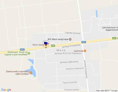 Билборд B в Миле с. Мила, траса М-06 Київ-Чоп (Житомир), км 26+300 ліво, за поворотом на с. Петрушки схема