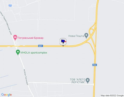 Билборд B в Бровары, 6х3  Траса М-01 "Київ-Чернігів-Нові Яриловичі", км 24+600 право, об'їзд м. Бровари, за 1.4км до перетину Переяславський шлях (кол. Осипова) та вул. Лагунової, ресторану "Петрівський Бровар" та АЗС ОККО, через 900м після повороту на трасу Р-03 (Північно-Східний схема