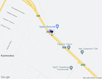 Билборд A на трассах Киевской области, 6х3  с. Калинівка, траса М-01 "Київ-Чернігів-Нові Яриловичі", км 36+200 ліво, об'їзд м. Бровари, навпроти Транс-Логістик схема