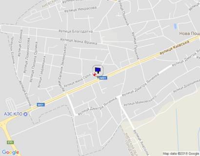 Билборд B в Бровары, 6х3  м. Бровари, вул. Київська, 49, на світлофорі, навпроти автобусної зупинки, через 380м після перехрестя з вул. Євгенія Зеленського схема