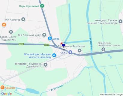 Билборд A в Гостомеле, 6х3  м. Гостомель-м. Ірпінь, вул. Шевченка-вул. Свято- Покровська (навпроти №20-А), траса М-07, км 23+650 ліво, перед Ірпінським кільцем, біля Сіті Маркету, зупинка схема