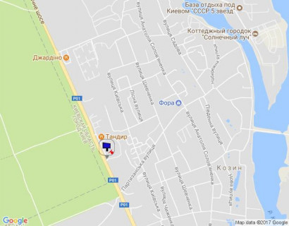 Билборд A в Козине, 6х3  Конча-Заспа, траса Р-01, км 29+600 ліво, за 750м до повороту на котеджне містечко "РОМАНОВО", парковка ресторану "ТАНДИР", через 200м після автобусної зупинки, через 220м після повороту на вул. Партизанська, через 300м після супермаркету "FAVORE" схема