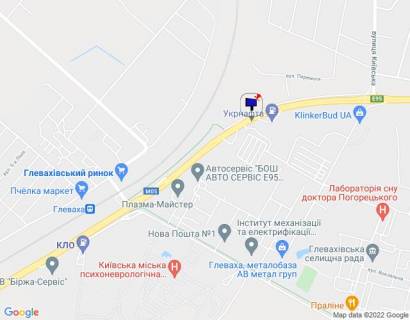 Білборд, Бігборд (Борд)  B у смт. Глеваха, 6х3  смт. Глеваха, траса М-05 Київ-Одеса, км 27+820 ліво, біля АЗС Укрнафта, за 1км до АЗС КЛО, за 700м до повороту на смт. Глеваха, через 1,3км після розв'язки на м. Васильків схема