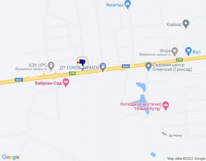Билборд B в Миле, 6х3  с. Мила, траса М-06 "Київ-Чоп" (Житомир), км 27+050 право, за 300м до ресторану "Два бобра", через 350м після АЗС GLUSCO схема