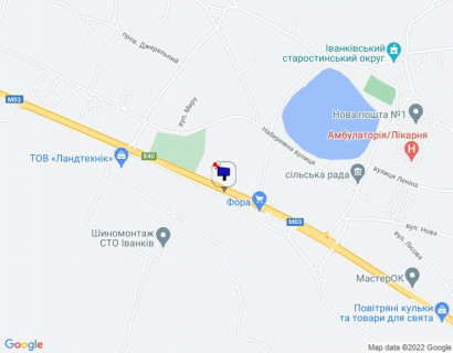Билборд A в Иванков, 6х3  с. Іванків, харківська траса, траса М-03 "Київ-Харків", км 46+350 право, за 100м до магазину Фора, за 400м до автобусної зупинки та повороту на вул. Пролетарська, через 1км після АЗС ОККО схема