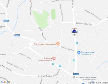 Ситилайт A в Василькове, 1,2х1,8  м. Васильків, вул. Декабристів, 9 - головна розв'язка міста, кафе "Ласощі" схема