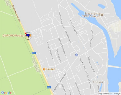 Билборд A в Козине, 6х3  Конча-Заспа, траса Р-01, км 29+100 право, котеджне містечко "РОМАНОВО", комплекс "Сезони SPA", ресторан "Giardino", супермаркет "Wine Time" схема