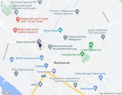 Сiтiлайт B у Василькові, 1,2х1,8  м. Васильків, вул. Грушевського, 6, біля відділення ПУМБ, навпроти автобусної зупинки, через 50м після Васильківського Міськрайонного центру зайнятості, через 100м після магазину "Сільпо" та "COMFY", через 200м після повороту на вул. Гоголя, через схема