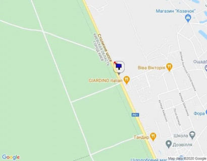 Билборд B в Козине, 6х3  Конча-Заспа, траса Р-01, км 28+920 ліво, котеджне містечко "РОМАНОВО", комплекс "Сезони SPA", ресторан "Giardino", супермаркет "Wine Time" схема