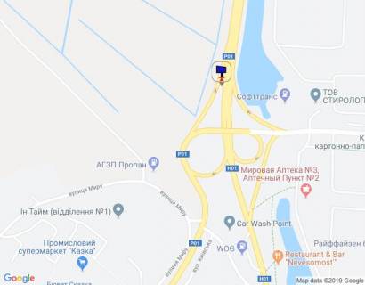 Билборд B в Обухове, 12х3  Дніпровське шосе, траса Н-01 "Київ-Знам'янка", км 43+200 право, розв'язка на м. Обухів та м. Українка, виїзд з м. Обухів в сторону м. Київ, правий схема