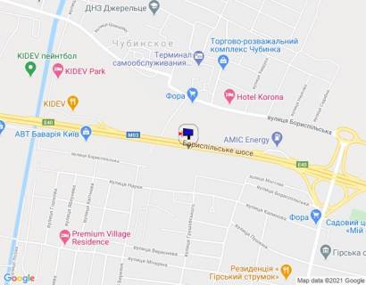 Билборд A в Киеве, 6х3  Бориспільська траса, траса М-03 "Київ-Харків", км 30+200 право, за 400м до АЗС АМІС, за 800м до повороту на с. Гора, через 180м після автобусної зупинки схема