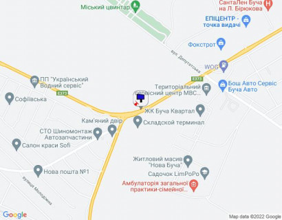 Billboard B in Vorzel, 6х3  м. Буча, траса М-07 "Київ-Ковель", км 30+600 право, через 150м після поворту на автошлях Т1001 та смт. Ворзель, за 450м до автобусної зупинки, за 500м до перехрестя з вул. Депутатська та ЖК "Буча-Квартал", за 550м до АЗС WOG та ТЦ "Retail Park Bucha" scheme