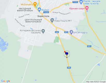 Билборд A на трассах Киевской области, 6х3  Черкаська траса, траса Н-08 "Бориспіль-Дніпро-Запоріжжя", км 2+300 право, виїзд з м. Бориспіль в напрямку Дніпра (Переяслава) схема