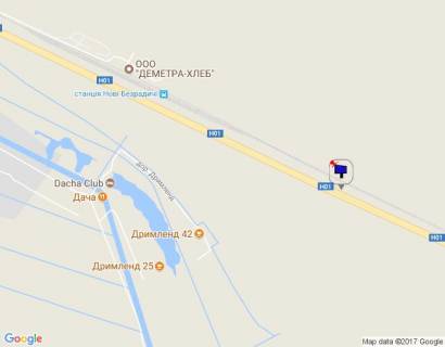 Билборд B на трассах Киевской области, 6х3  Дніпровське шосе, траса Н-01 "Київ-Знам'янка", км 37+170 ліво, через 1км після з/д станції "Нові Безрадичі" схема