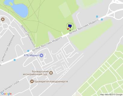 Билборд B в Бровары м. Бровари, вул. Ярослава Мудрого, навпроти будинку 104, біля парку Перемоги, за 210м до АЗС КЛО схема