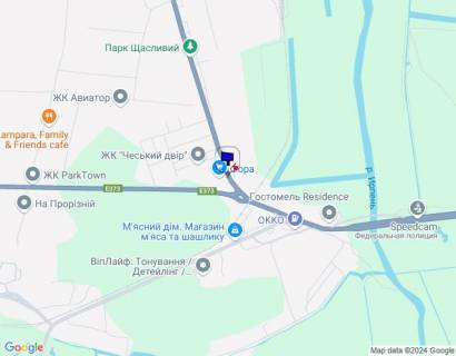 Билборд B в Гостомеле, 6х3  м. Гостомель, вул. Свято-Покровська, навпроти № 32, перед ЖК "Чеський Двір", парковка Фора, KFC схема