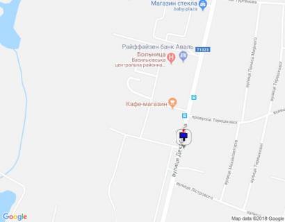 Билборд B в Василькове м. Васильків, вул. Декабристів, 78, після автобусної зупинки, після васильківської районної лікарні схема