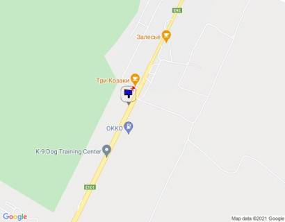 Билборд A в Заліссі, 6х3  с. Залісся, чернігівська траса, траса М-01 "Київ-Чернігів-Нові Яриловичі", км 43+950 ліво, вул. Київська, через 100м після ресторану "Три козаки", через 820м після повороту на вул. Окружна та с. Богданівка, за 200м до АЗС "ОККО" схема