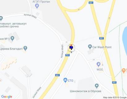 Билборд B в Обухове, 6х3  м. Обухів, вул. Київська, 168-К, в'їзд в м. Обухів з м. Києва, на повороті до АТБ, верх схема