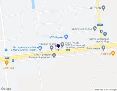 Билборд B на трассах Киевской области, 6х3  с. Мила, траса М-06 "Київ-Чоп" (Житомир), км 25+280 право, за 400м до повороту на Ворзель, через 400м після повороту на Дмитрівку, біля АТБ Маркету схема