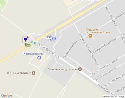 Билборд A в Буче, 6х3  м. Буча, траса М-07 "Київ-Ковель", км 30+150 право, вул. Нове Шосе, перехрестя з вул. Депутатська, за ТЦ Модуль, навпроти ЖК "Варшавський", ЖК "Буча-Квартал" схема