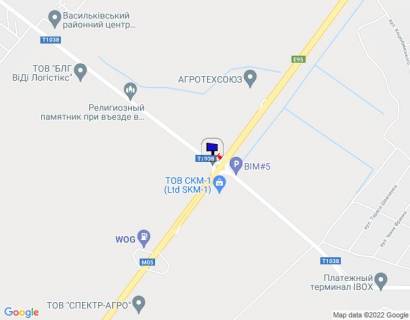 Билборд B в Калиновке, 6х3  смт. Калинівка, з'їзд з траси М-05 Київ-Одеса в смт. Калинівка схема