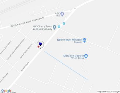Билборд B в Вишневое м. Вишневе, вул. Стуса, поруч ЖК Чері Таун, Макс Мийка, 250 м до Фори, АЗК КЛО схема