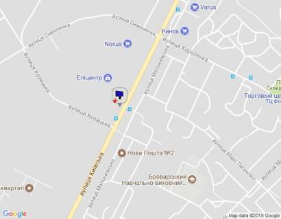 Билборд B в Бровары м. Бровари, вул. Київська, навпроти будинку 306, біля Епіцентру, навпроти автобусної зупинки, через 75м після повороту на вул. Козацька схема