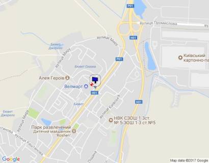Билборд B в Обухове, 6х3  м. Обухів, вул. Київська, 119, поворот до супермаркету "Велмарт", автобусна зупинка "Піщана" схема