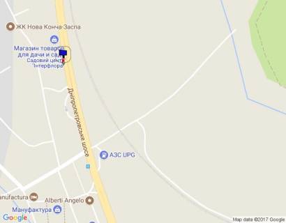 Билборд B в Ходосовке, 12х3  Дніпровське шосе, траса Н-01 "Київ-Знам'янка", км 23+270 право, через 300м після повороту на с. Ходосівку та АЗС UPG, за 70м до садового центру "Інтерфлора", правий схема