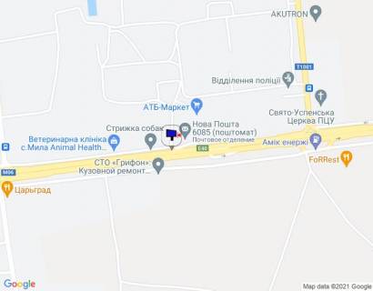 Билборд A на трассах Киевской области, 6х3  с. Мила, траса М-06 "Київ-Чоп" (Житомир), км 25+280 право, через 400м після повороту на Ворзель, за 400м до повороту на Дмитрівку, біля АТБ Маркету схема