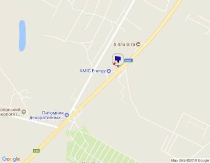 Билборд B в Киеве с. Віта-Поштова, траса М-05 Київ-Одеса, км 21+250 право, за 90м до магазину Сільпо, заїзд на АЗС AMIC Energy, через 180м після АЗС БРСМ та 300м після АЗС Shell, через 790м після повороту на Боярку схема