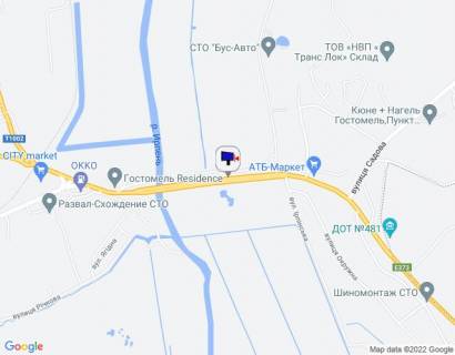 Билборд A в Ирпене, 6х3  м. Ірпінь, траса М-07 "Київ-Ковель", км 22+900 право, міст через р. Ірпінка, за 850м до розвилки Ірпінь-Гостомель-Буча, ЖК "Гостомель Резіденс", низ схема