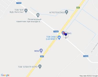 Билборд A в Киеве, 6х3  с. Путрівка, з'їзд з траси М-05 Київ-Одеса в с. Путрівка, автобусна зупинка, через 650м після АЗС WOG схема